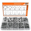 304 stainless steel spring lock washer assortment kit with sizes from M2 to M12 in organised combination box