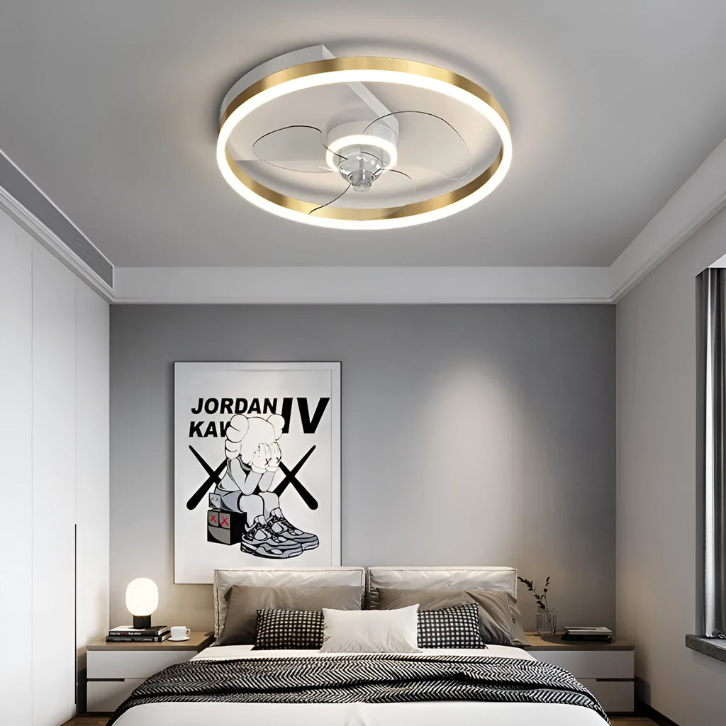 Nordic modern ceiling fan light fitting for a child's bedroom in one of seven available colours.