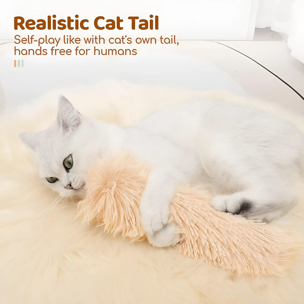Cat plush toy pillow in blue, green, pink, and white colours measuring 27cm by 10cm