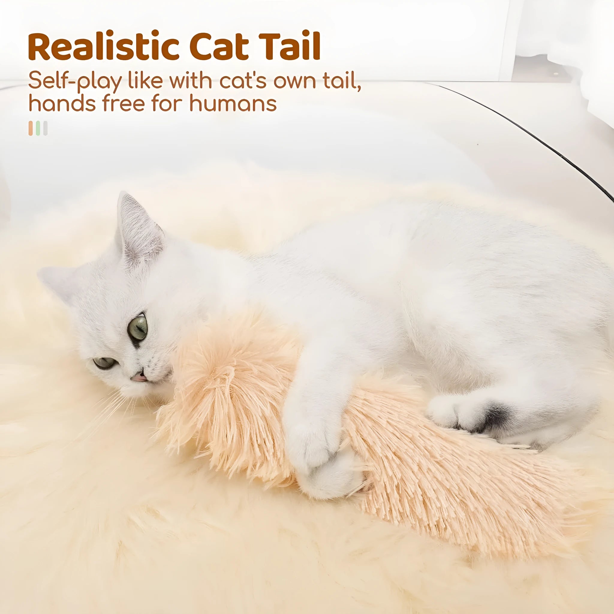 Cat plush toy pillow in blue, green, pink, and white colours measuring 27cm by 10cm