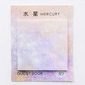Square 7.3cm planet sticky note notepad with oil painting design and 30 tearable sheets