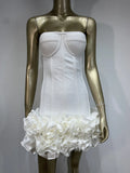 Women's urban style dress in solid colour with mid waist design