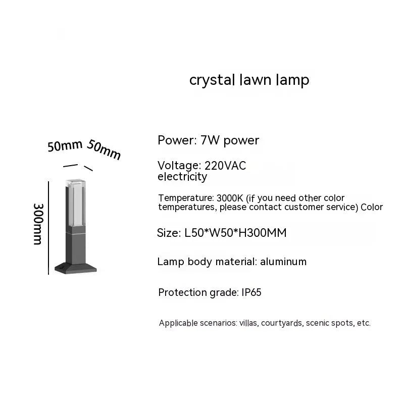 Aluminium outdoor lawn lamp LED landscape light wiring powered for garden pathway