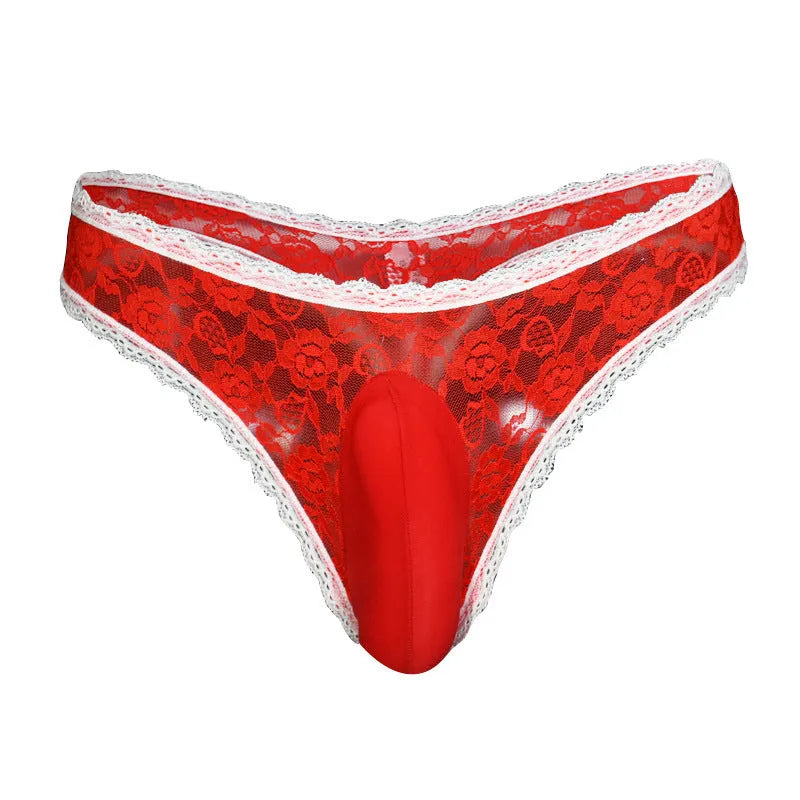 Men's lace briefs with vertical bag egg design in multiple colours with matching shorts