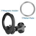 Black magnetic car phone holder with O-ring bracket for vehicles