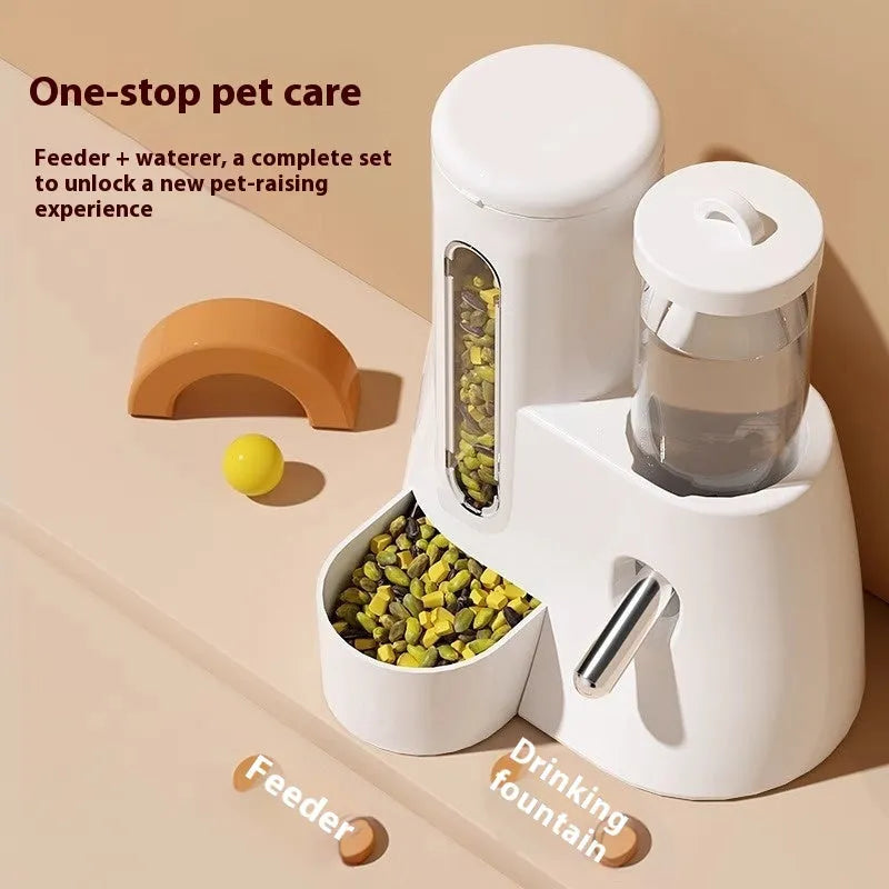 White automatic drinking water feeder and food basin for Djungarian hamsters