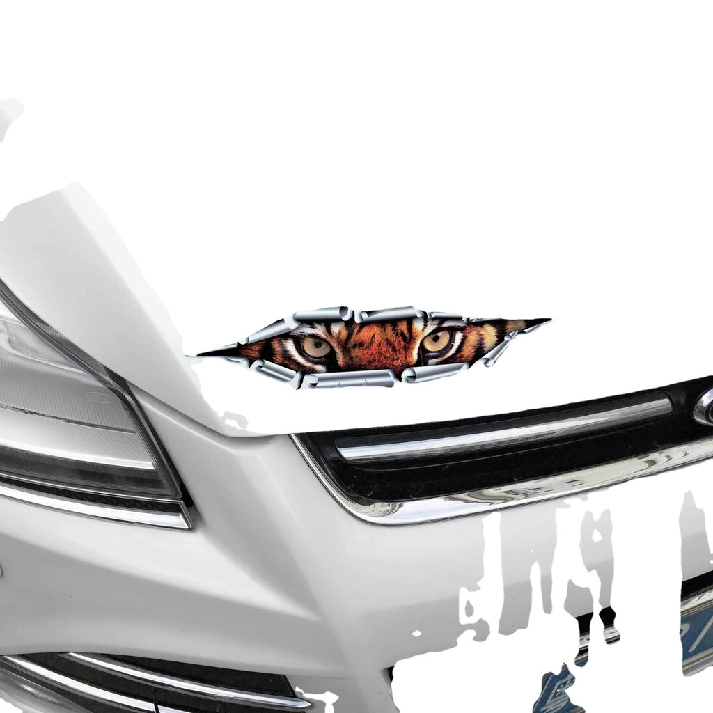 3D car door decoration sticker with tiger eye pattern, 35 cm length transparent PVC material