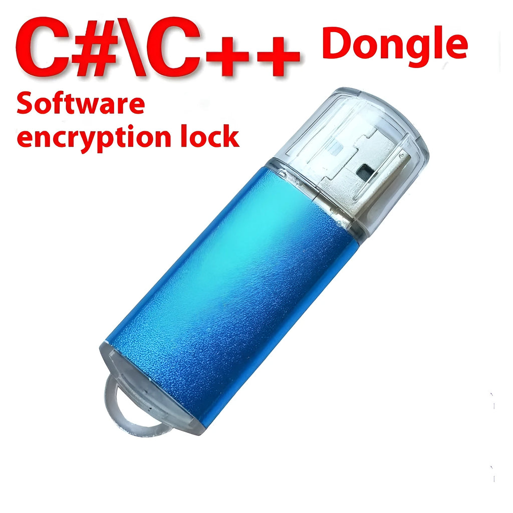Software encryption USB dongle with metal shell in seven colours including black, blue, gold, green, purple, red and rose red