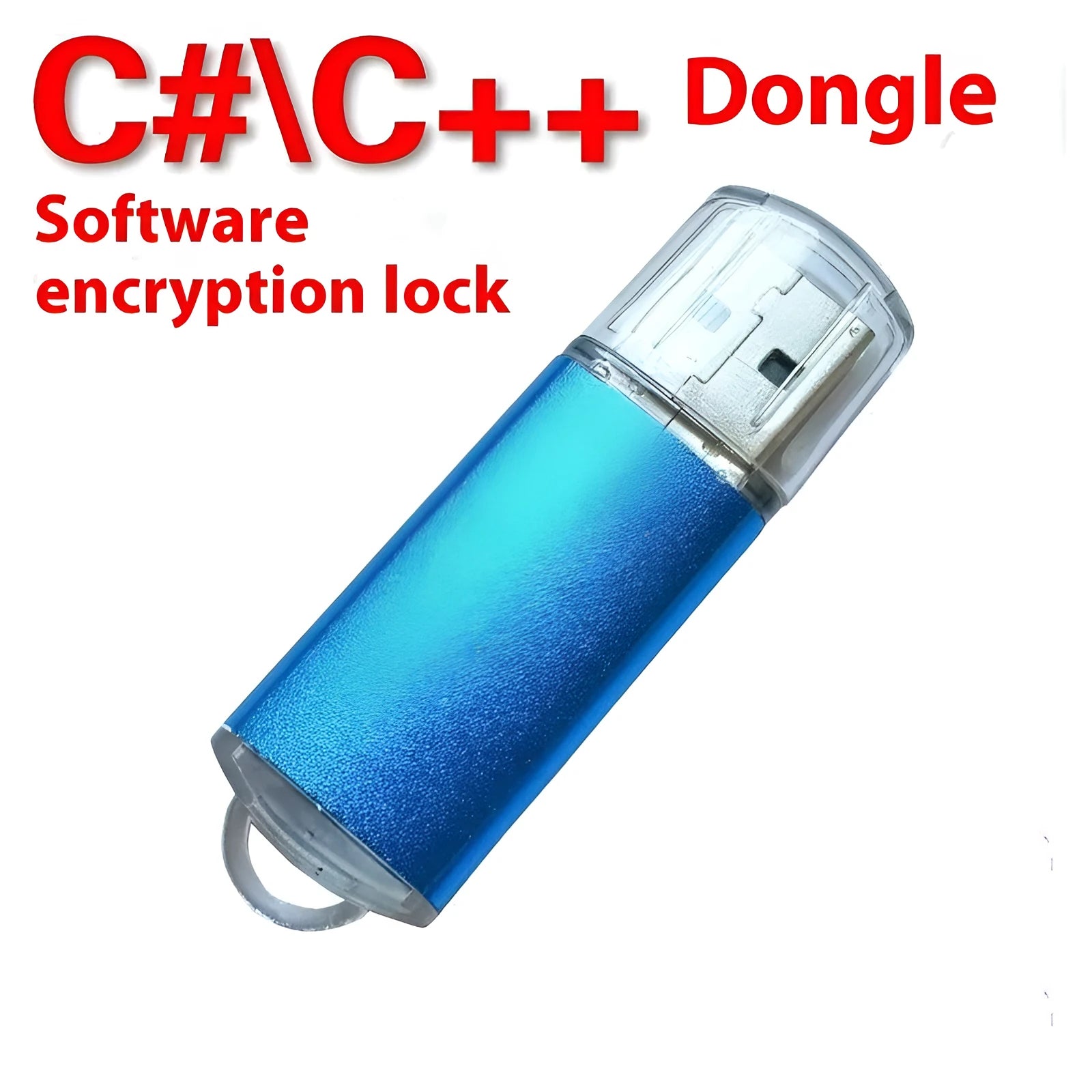 Software encryption USB dongle with metal shell in seven colours including black, blue, gold, green, purple, red and rose red