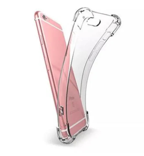 Transparent shockproof TPU phone case for iPhone on a table
