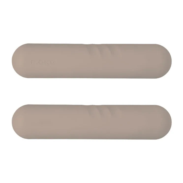 A hand-drawn cast iron dumbbell stick with a silicone non-slip edging, shown in various colours and weights.