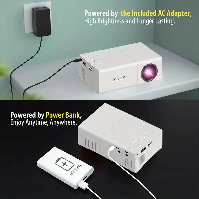 M100 Mini LED home projector in white or black with 100-inch projection capability