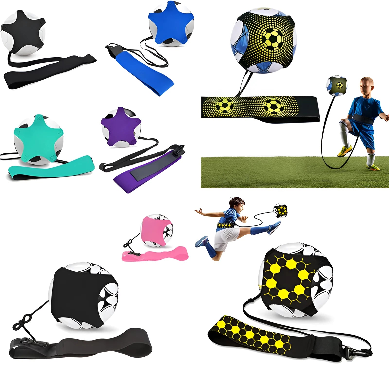 Adjustable neoprene football training belt for juggling practice in multiple colour options