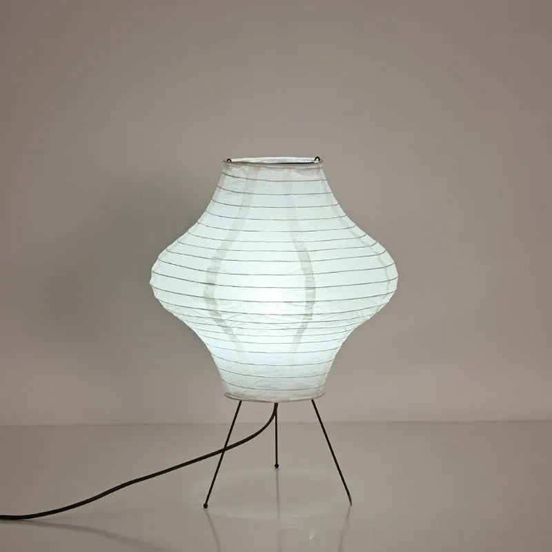 Japanese style Xuan paper table lamp with tricolour lighting, 32cm wide.