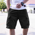 Men's cotton blend workwear shorts in loose fit with micro-elastic fabric in Army Green colour