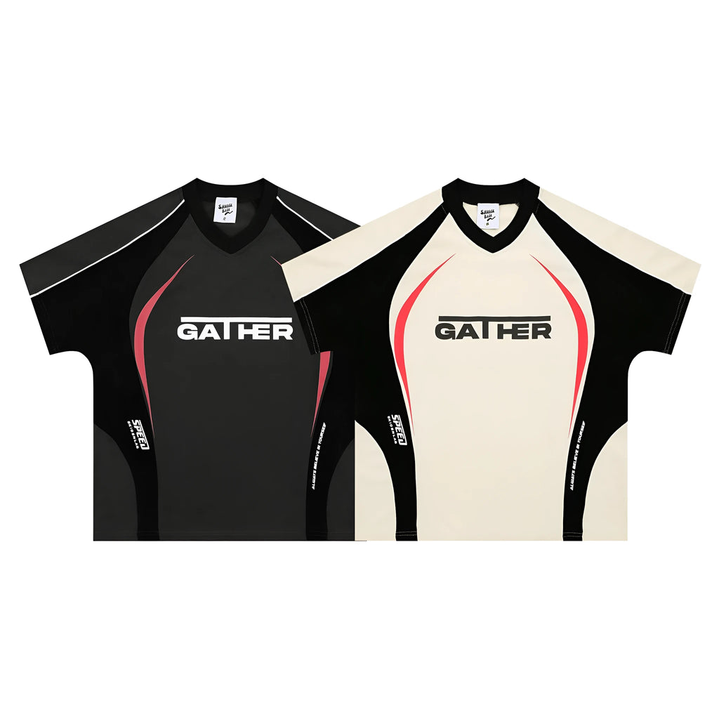Men's loose fit T-shirt with colour matching letters print in black or apricot colours