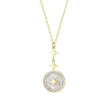 Titanium steel necklace with six-pointed star pendant on O-ring chain in gold finish