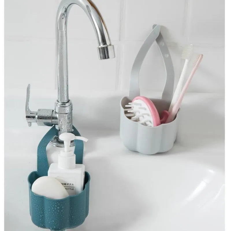Nordic style plastic kitchen sink drain basket in dark blue colour