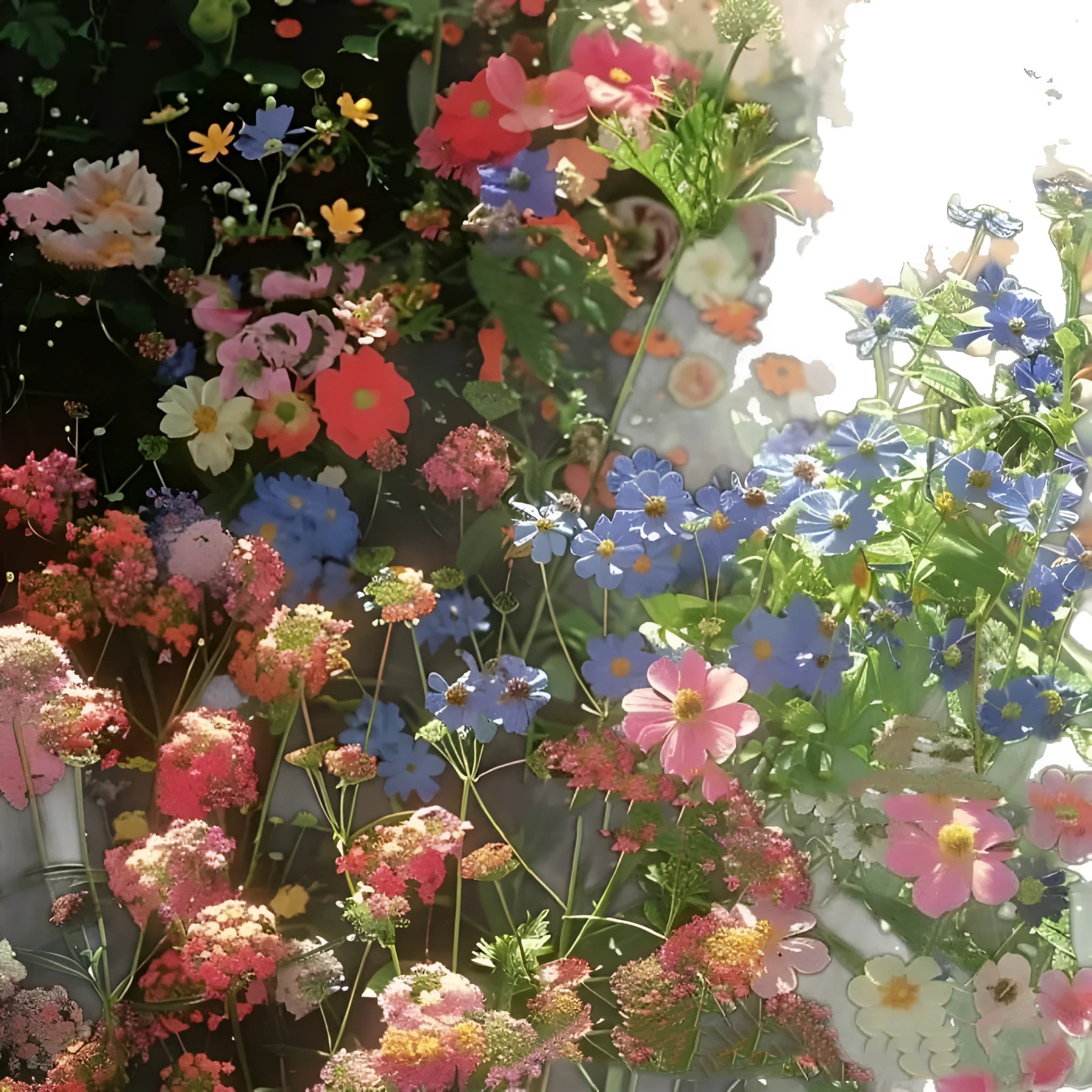 Packet of mixed wildflower seeds for garden planting, bulk quantities available.