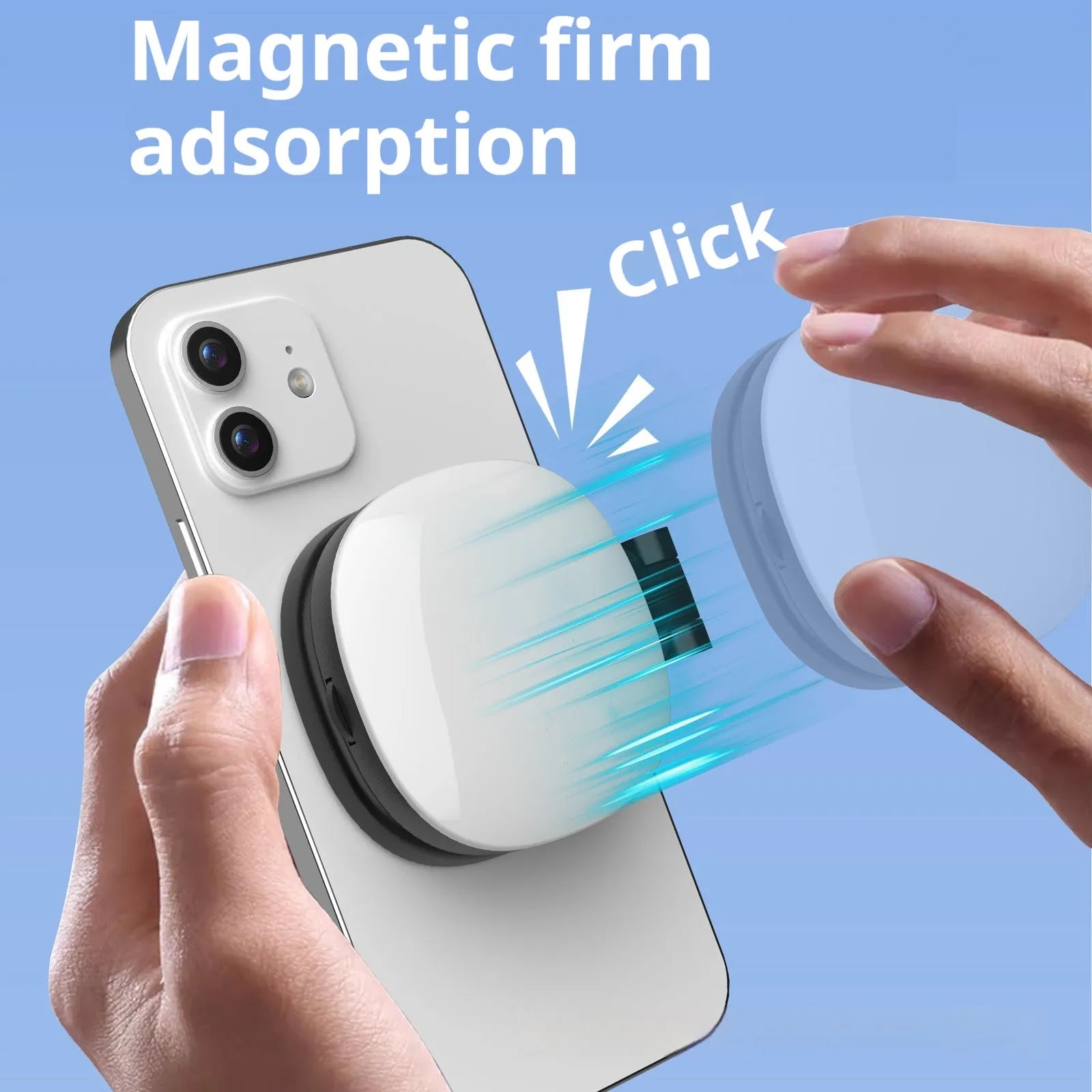 Black and white mobile phone magnetic selfie fill light with adjustable brightness