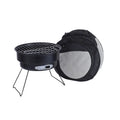 Small folding round ice stove with mesh, legs, grill, and clip for camping