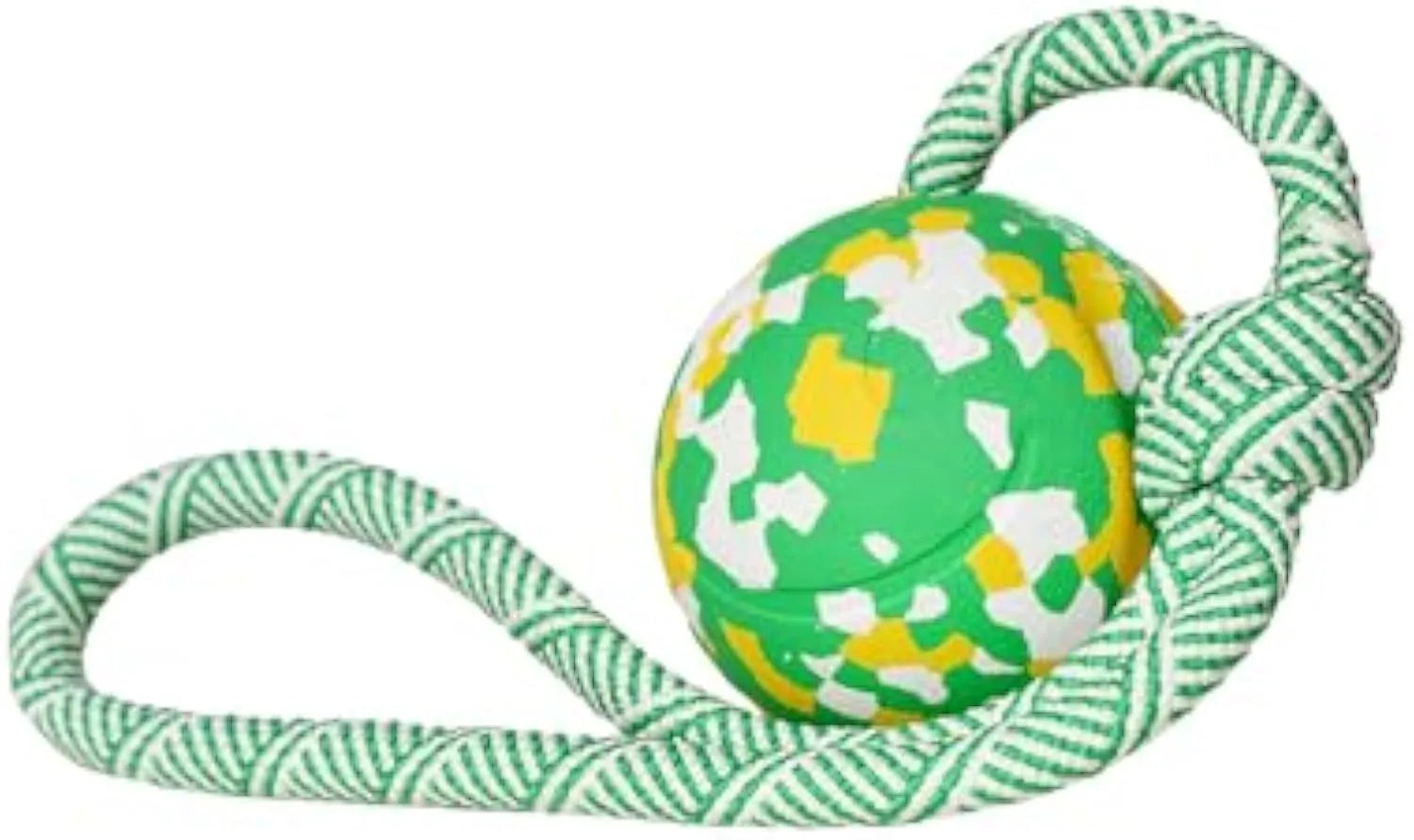 Natural rubber dog ball on nylon rope toy for medium small dogs with 6cm ball diameter