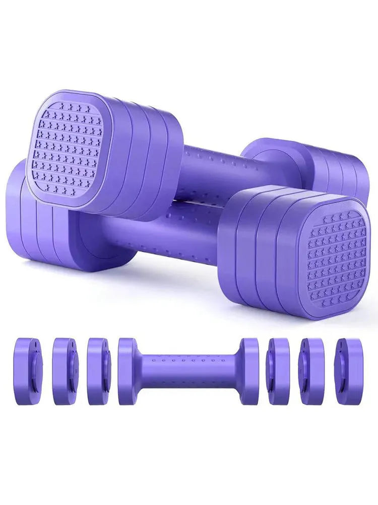 Detachable dumbbell set for women in pink colour with adjustable weight design
