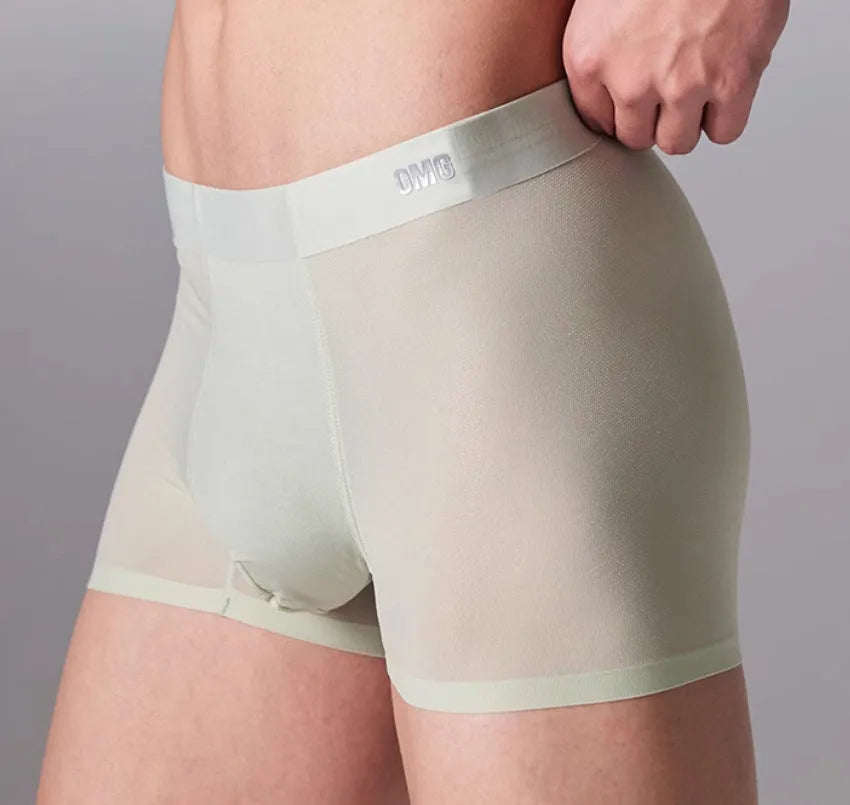 Lightweight seamless antibacterial sports underwear for men in black, shown flat.