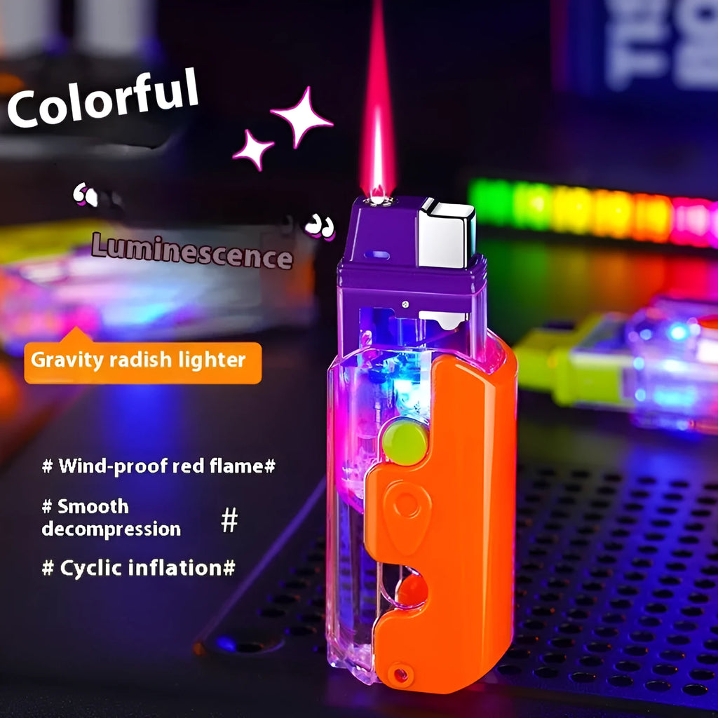 Colourful plastic radish lighter in orange, purple or green with wind-resistant function