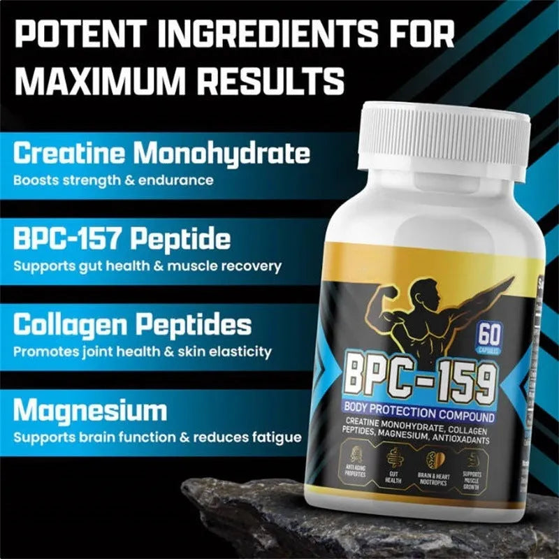 Body energy supplement bottle containing capsules for general wellness support