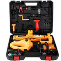 Yellow car electric jack set with electric wrench for vehicle maintenance