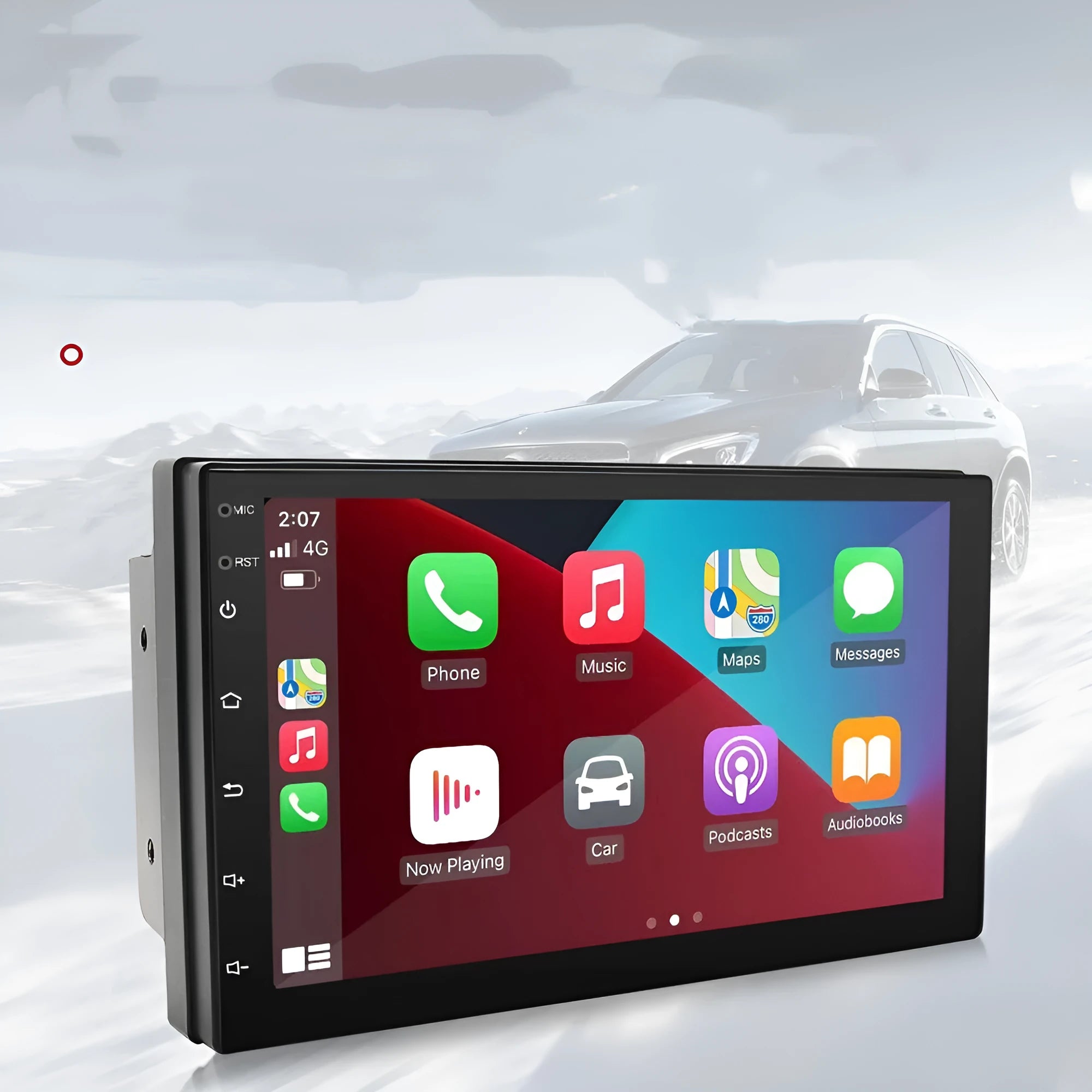 Black universal car navigation system with 7-inch screen for manual transmission vehicles