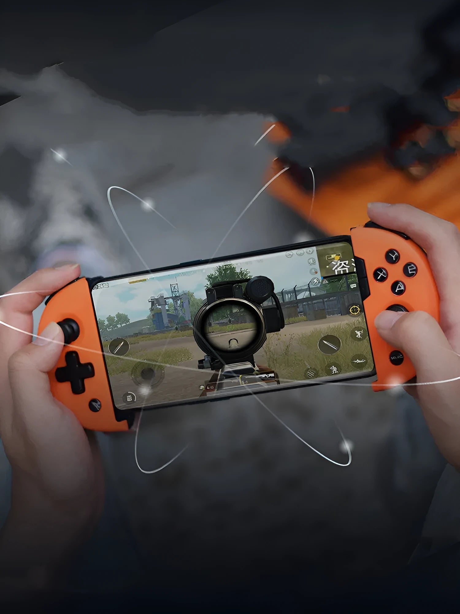 Feizhi Wee 2T wired USB mobile game controller in midnight blue or tide basket orange colour