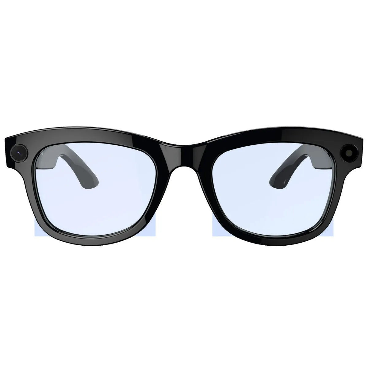 M01 AI translation video glasses with black and transparent lens options showing head-mounted design