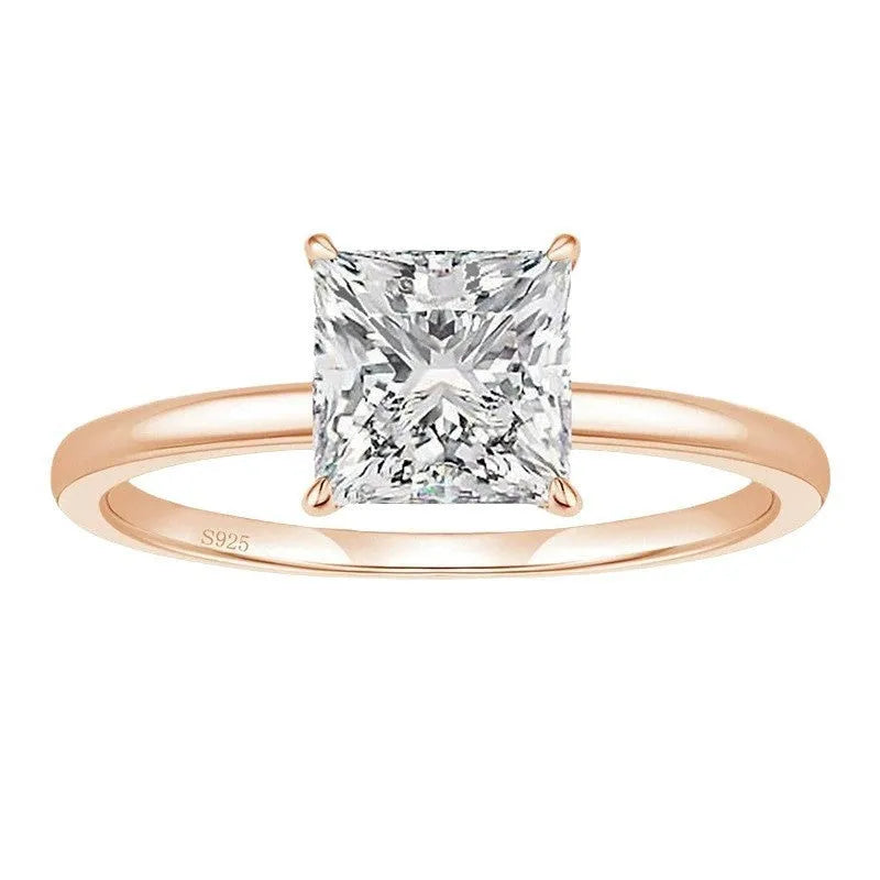 925 silver geometric round ring with polished finish in silver gold rose gold colours
