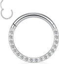 Stainless steel seamless nose ring showing round shape and electroplated colour options including black, gold, and rose gold finishes