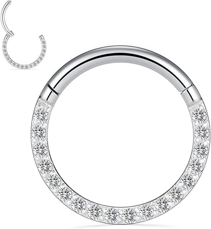 Stainless steel seamless nose ring showing round shape and electroplated colour options including black, gold, and rose gold finishes