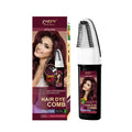 Hair dye bottles in brown, wine red and dark brown colours, 200ml each for home colouring