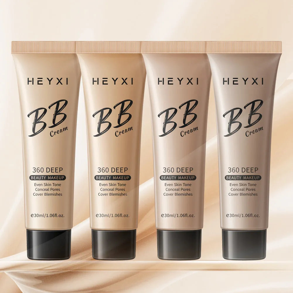 Waterproof BB cream tube with four colour shade options 01 02 03 04