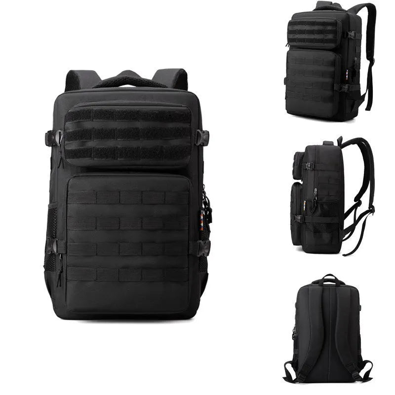 Outdoor camouflage mountaineering backpack Oxford cloth 20-35L breathable waterproof anti-theft curved shoulder strap