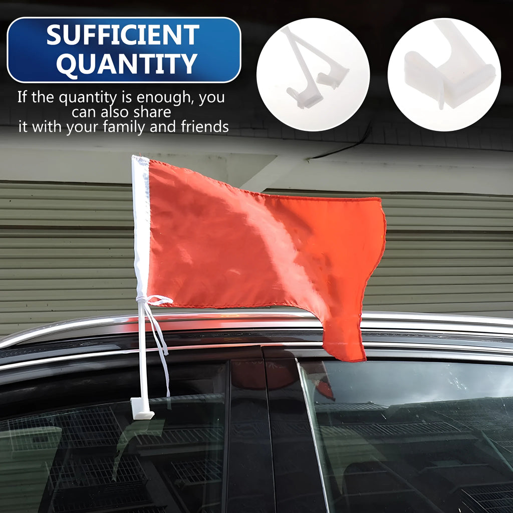 Set of 10 white PP plastic car window flag pole holder brackets for vehicle display mounting