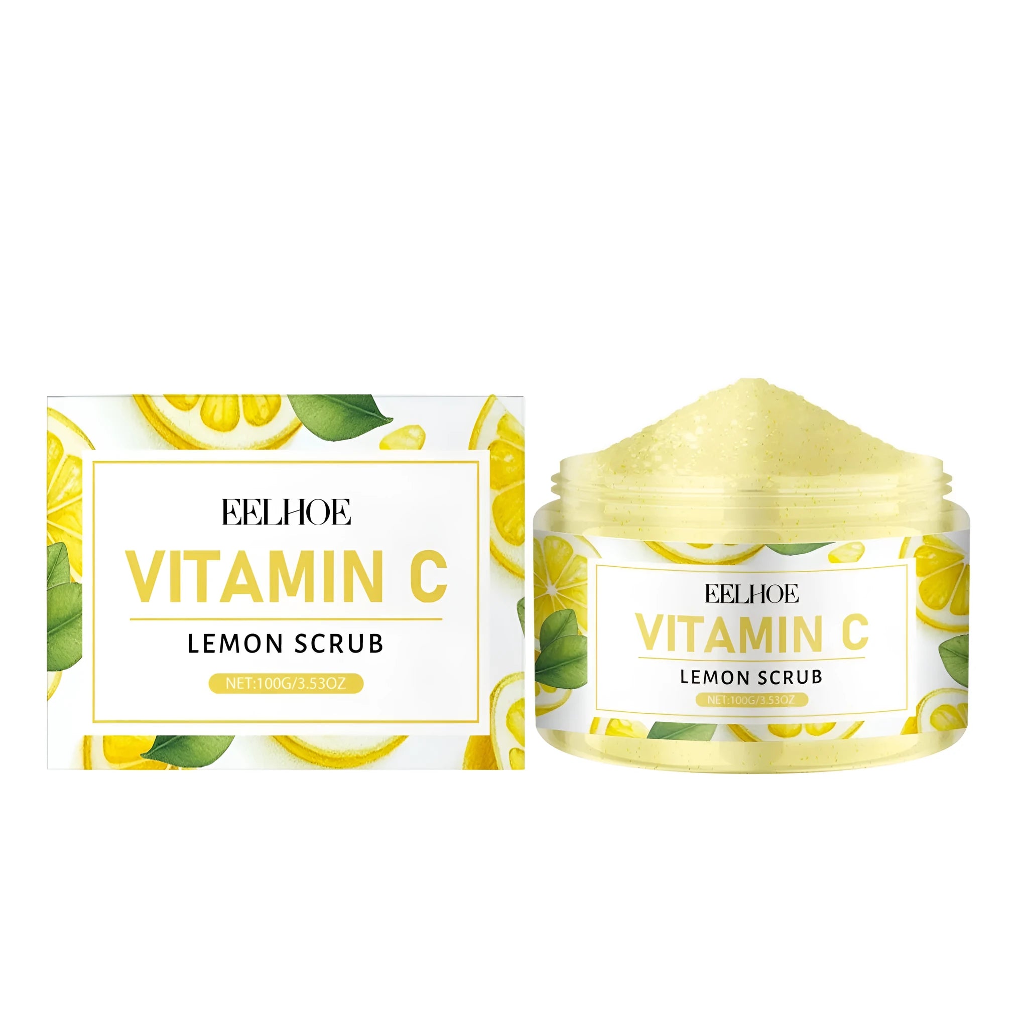 100g tube of lemon exfoliating scrub cream with walnut shell powder and vitamin C.