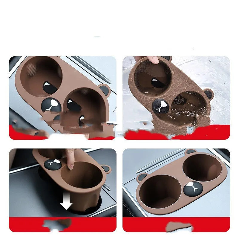 Silicone cup holder limiter for car dashboard central control in grey colour