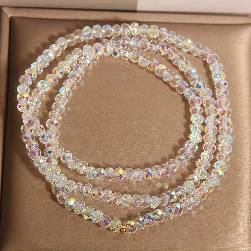 New Chinese Style multi-layer champagne crystal bracelet women light luxury three-circle design