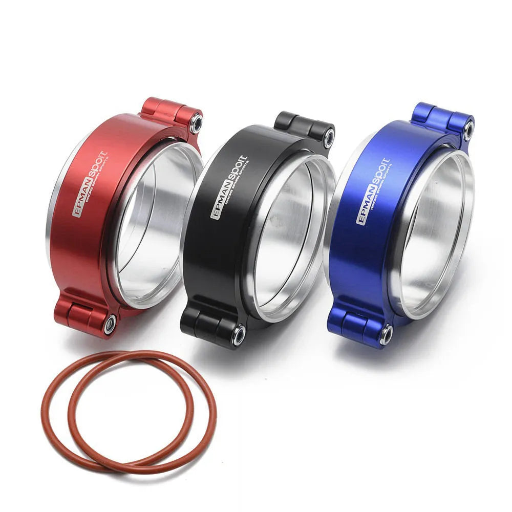 Aluminium high-pressure turbine exhaust clamp for car modification in black