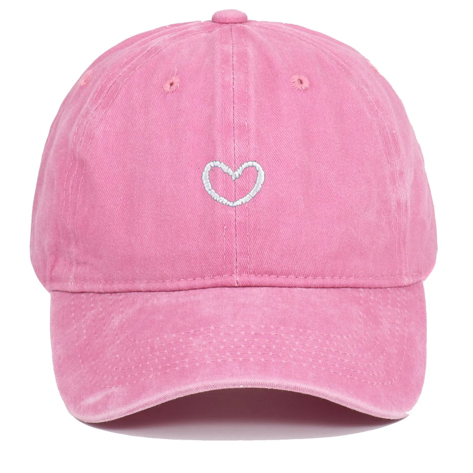 Cotton baseball cap with embroidered small love motif in adjustable size