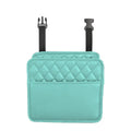 Leather hanging car storage bag in black, pink, green, or white colours, 25cm size