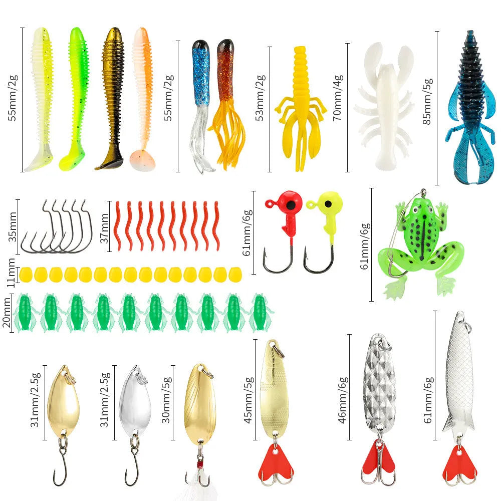 24-piece Christmas minnow fishing tackle set with metal lures and storage box in 01 style colour