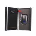 Folding wireless charging mouse pad set with cloth surface and wireless mouse showing folded and extended positions
