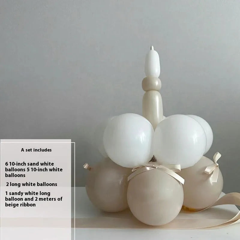 Balloon bouquet DIY kit for cake decoration showing round balloon arrangement materials